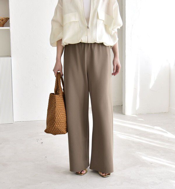 quaranciel「《予約》quaranciel:〈手洗い可能〉バイアス ストレッチ イージー ワイド パンツ」|その他|