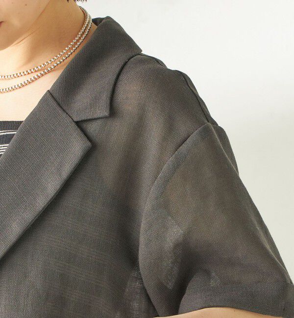 SHIPS for women「《予約》〈手洗い可能〉麻調 メッシュ ジャケット シャツ」|シャツ・ブラウス|