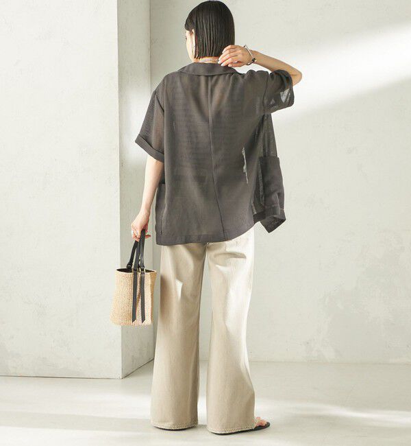 SHIPS for women「《予約》〈手洗い可能〉麻調 メッシュ ジャケット シャツ」|シャツ・ブラウス|