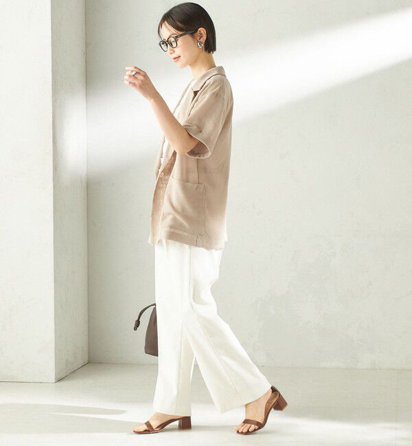 SHIPS for women「《予約》〈手洗い可能〉麻調 メッシュ ジャケット シャツ」|シャツ・ブラウス|