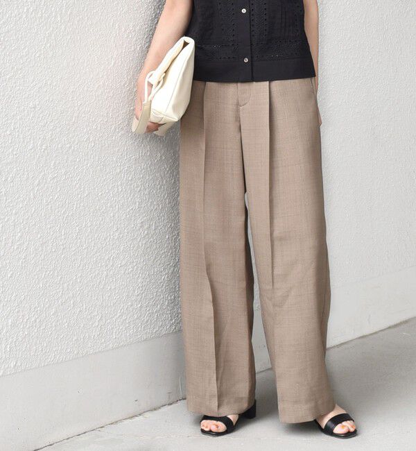 SHIPS Colors 「《予約》SHIPS Colors:〈洗濯機可能〉リネン ライク イージー パンツ◆」|スラックス|