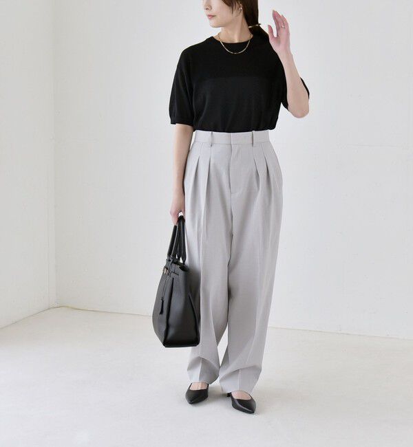 quaranciel「《予約》quaranciel:〈洗濯機可能〉CALCULO(R)使用 イージー テーパード パンツ」|その他|