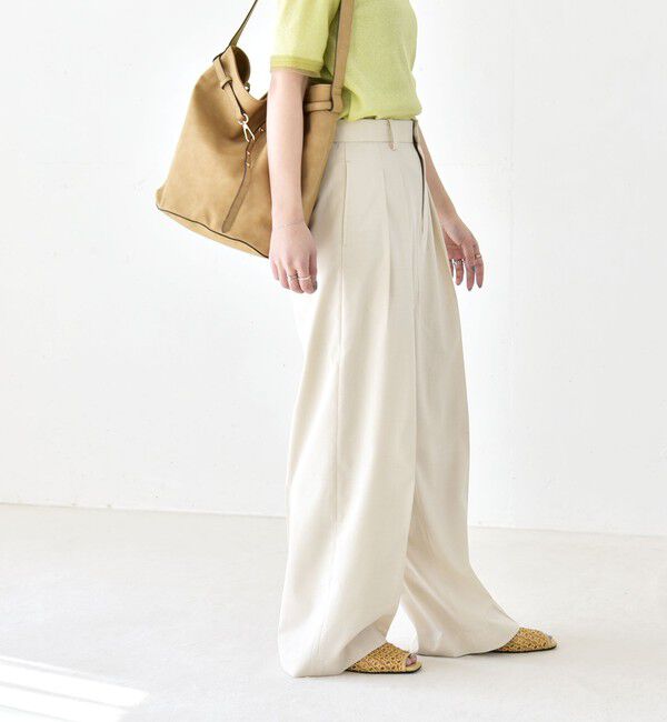 quaranciel「《予約》quaranciel:〈洗濯機可能〉CALCULO(R)使用 イージー タック ワイド パンツ」|その他|