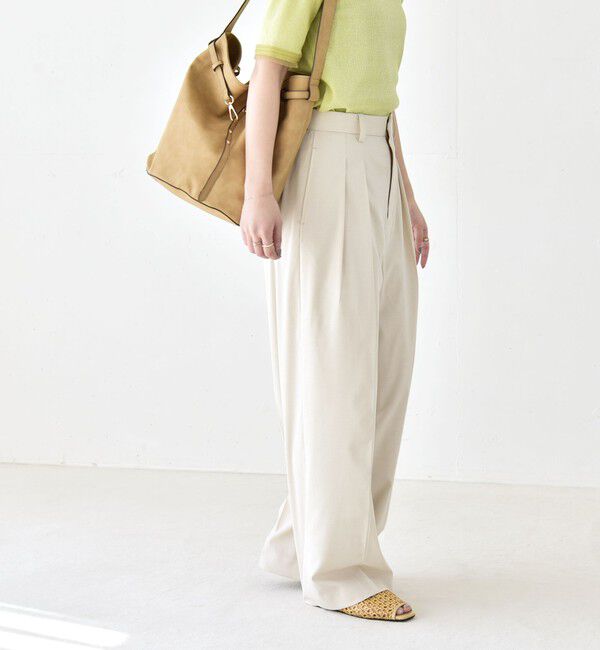 quaranciel「《予約》quaranciel:〈洗濯機可能〉CALCULO(R)使用 イージー タック ワイド パンツ」|その他|