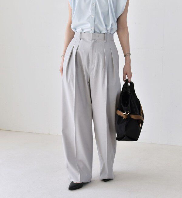 quaranciel「《予約》quaranciel:〈洗濯機可能〉CALCULO(R)使用 イージー タック ワイド パンツ」|その他|