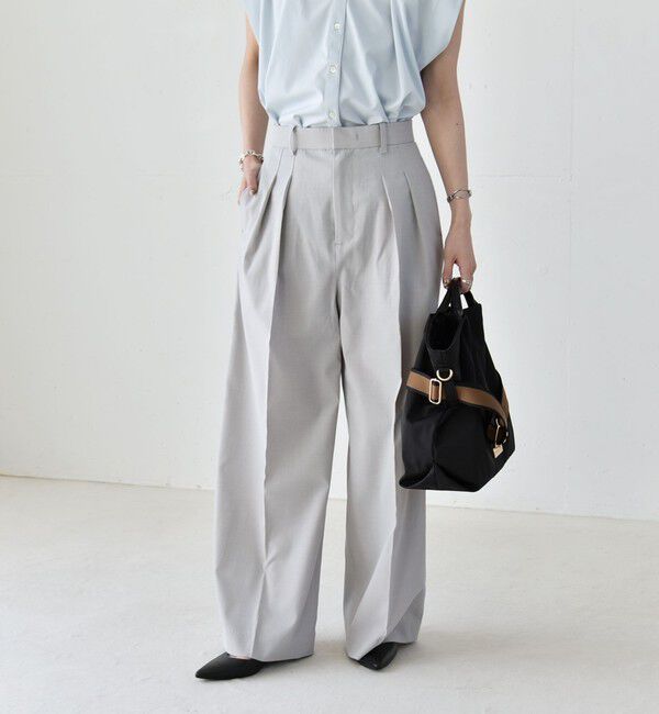 quaranciel「《予約》quaranciel:〈洗濯機可能〉CALCULO(R)使用 イージー タック ワイド パンツ」|その他|