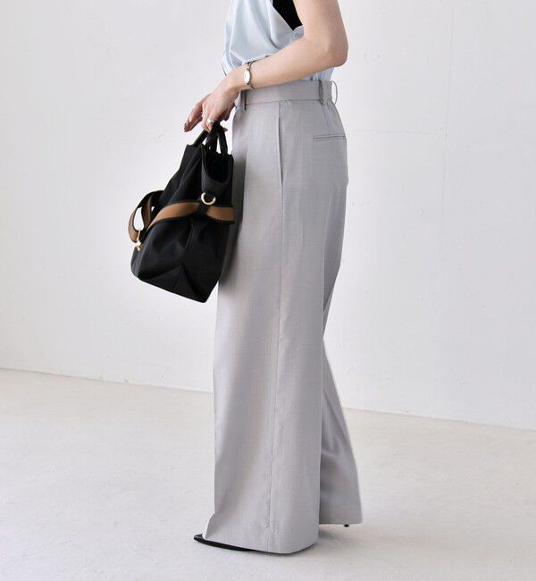 quaranciel「《予約》quaranciel:〈洗濯機可能〉CALCULO(R)使用 イージー タック ワイド パンツ」|その他|