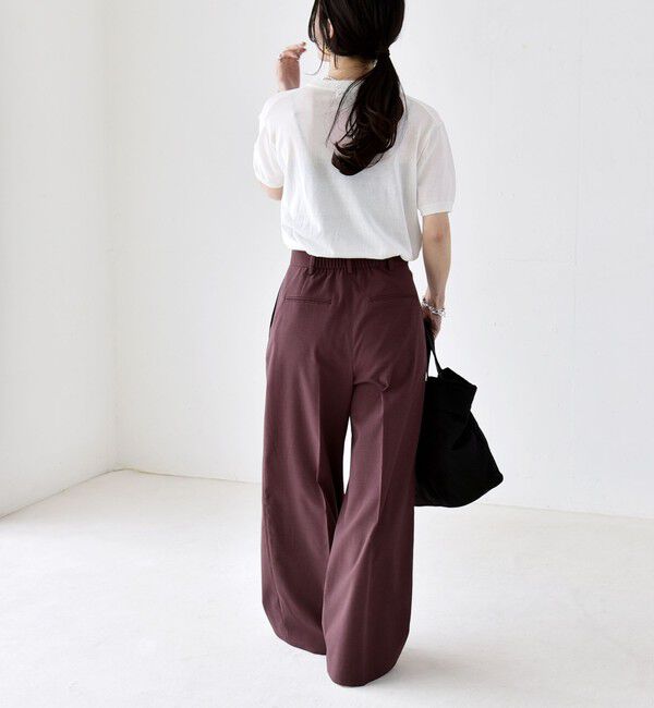 quaranciel「《予約》quaranciel:〈洗濯機可能〉CALCULO(R)使用 イージー タック ワイド パンツ」|その他|