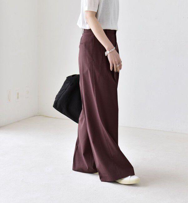 quaranciel「《予約》quaranciel:〈洗濯機可能〉CALCULO(R)使用 イージー タック ワイド パンツ」|その他|