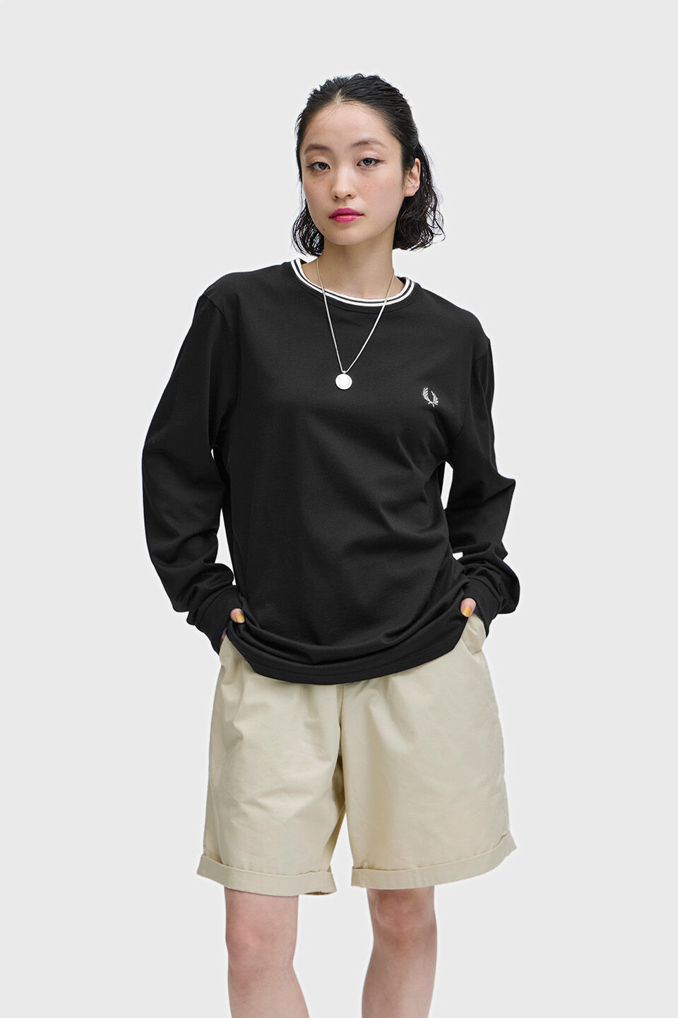 FRED PERRY 「Long Sleeve Twin Tipped T-Shirt」|Tシャツ・カットソー|BLACK