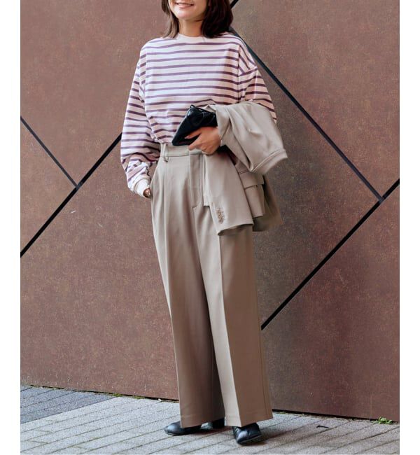 OUTDOOR PRODUCTS Usual Things「コットンボーダークルーネックワイドTEE」|Tシャツ・カットソー|