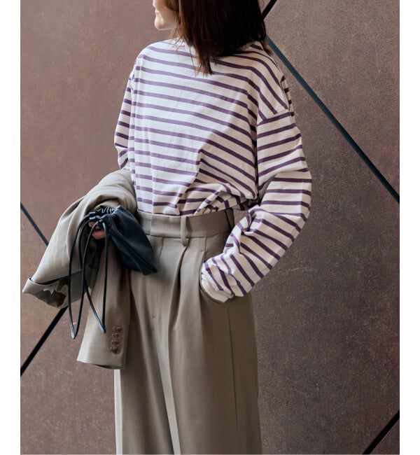 OUTDOOR PRODUCTS Usual Things「コットンボーダークルーネックワイドTEE」|Tシャツ・カットソー|