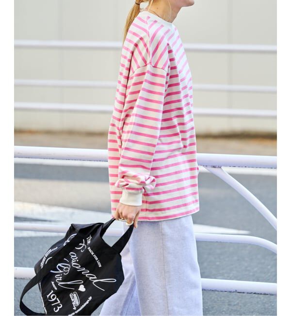 OUTDOOR PRODUCTS Usual Things「コットンボーダークルーネックワイドTEE」|Tシャツ・カットソー|