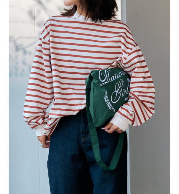 OUTDOOR PRODUCTS Usual Things「コットンボーダークルーネックワイドTEE」|Tシャツ・カットソー|