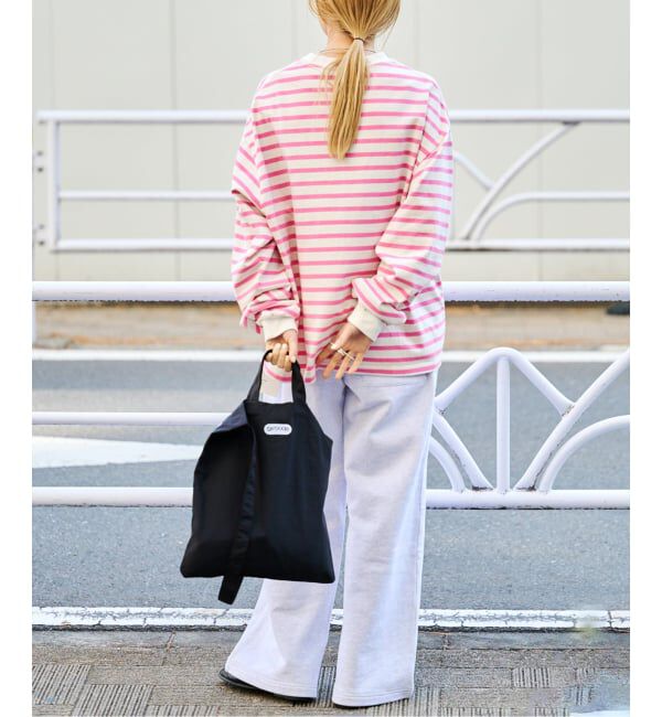 OUTDOOR PRODUCTS Usual Things「コットンボーダークルーネックワイドTEE」|Tシャツ・カットソー|