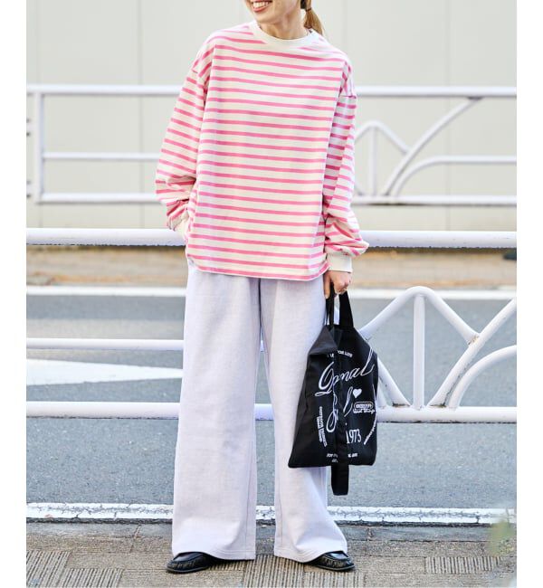 OUTDOOR PRODUCTS Usual Things「コットンボーダークルーネックワイドTEE」|Tシャツ・カットソー|