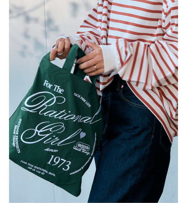 OUTDOOR PRODUCTS Usual Things「コットンボーダークルーネックワイドTEE」|Tシャツ・カットソー|