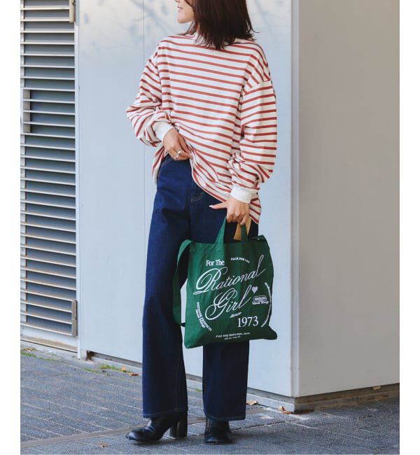 OUTDOOR PRODUCTS Usual Things「コットンボーダークルーネックワイドTEE」|Tシャツ・カットソー|