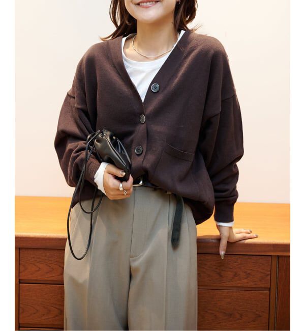 OUTDOOR PRODUCTS Usual Things「リネンコットンVネックコクーンカーディガン」|カーディガン|