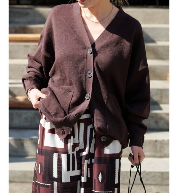 OUTDOOR PRODUCTS Usual Things「リネンコットンVネックコクーンカーディガン」|カーディガン|