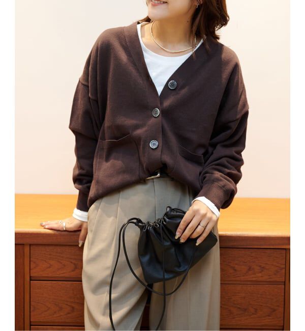 OUTDOOR PRODUCTS Usual Things「リネンコットンVネックコクーンカーディガン」|カーディガン|