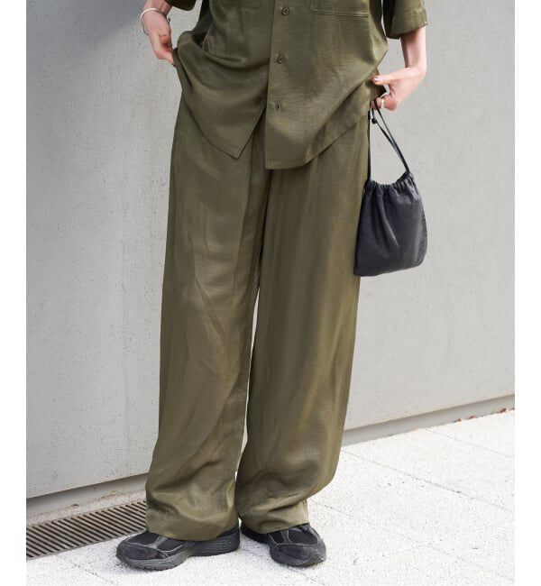 OUTDOOR PRODUCTS Usual Things「ヴィンテージサテンタンブラーイージーパンツ　セットアップ対応」|スラックス|