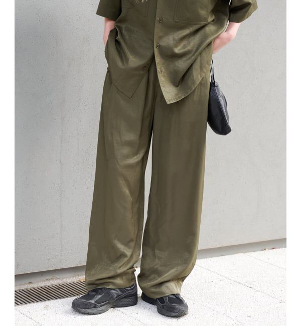 OUTDOOR PRODUCTS Usual Things「ヴィンテージサテンタンブラーイージーパンツ　セットアップ対応」|スラックス|