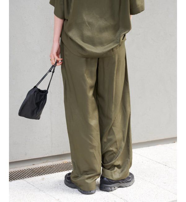 OUTDOOR PRODUCTS Usual Things「ヴィンテージサテンタンブラーイージーパンツ　セットアップ対応」|スラックス|