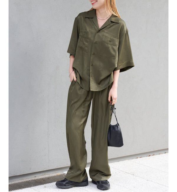 OUTDOOR PRODUCTS Usual Things「ヴィンテージサテンタンブラーイージーパンツ　セットアップ対応」|スラックス|