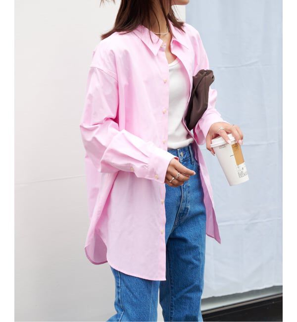 OUTDOOR PRODUCTS Usual Things「RATIONAL GIRLロゴ刺繍オックスフォードシャツ」|シャツ・ブラウス|ピンク