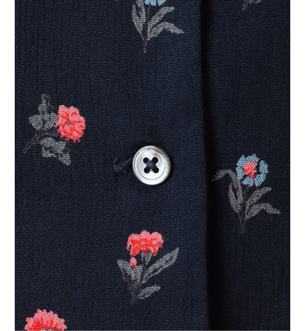 OUTDOOR PRODUCTS Usual Things「フラワープリント五分袖フリルブラウス」|シャツ・ブラウス|