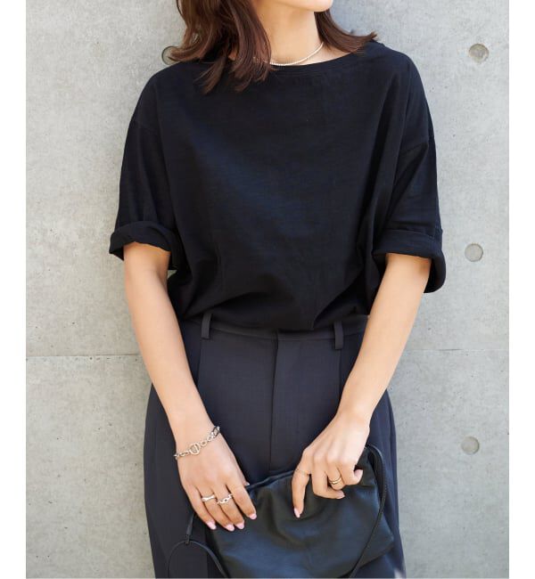 OUTDOOR PRODUCTS Usual Things「≪予約≫スラブテンジク 五分袖TEE」|Tシャツ・カットソー|ブラック