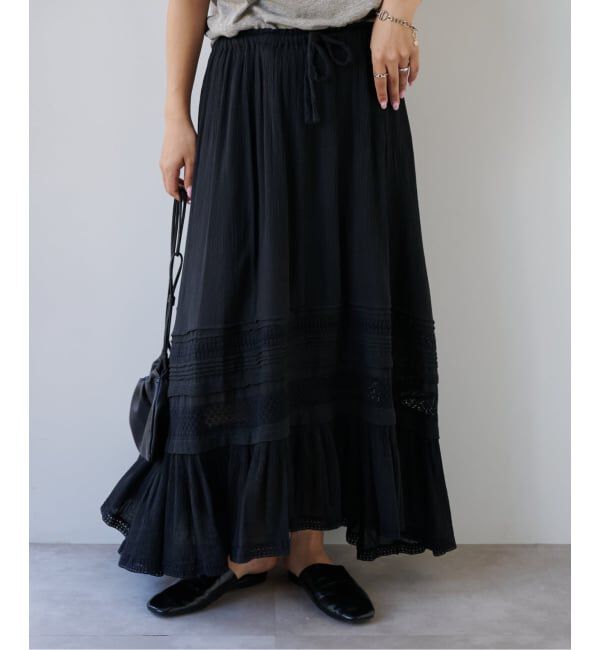 OUTDOOR PRODUCTS Usual Things「≪予約≫コットンレーストリムスカート」|スカート|