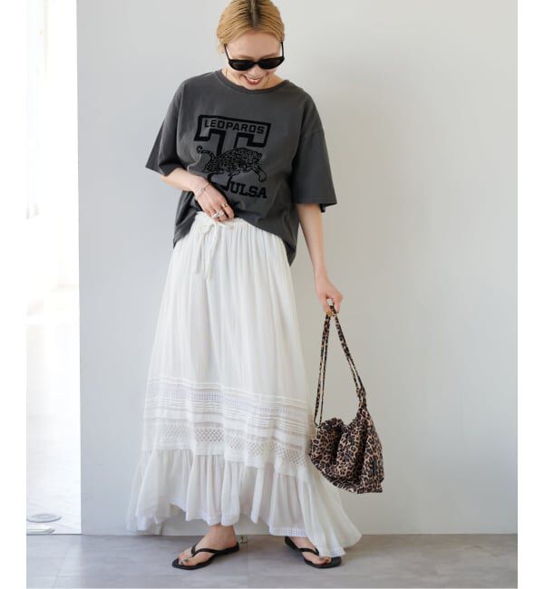 OUTDOOR PRODUCTS Usual Things「≪予約≫コットンレーストリムスカート」|スカート|