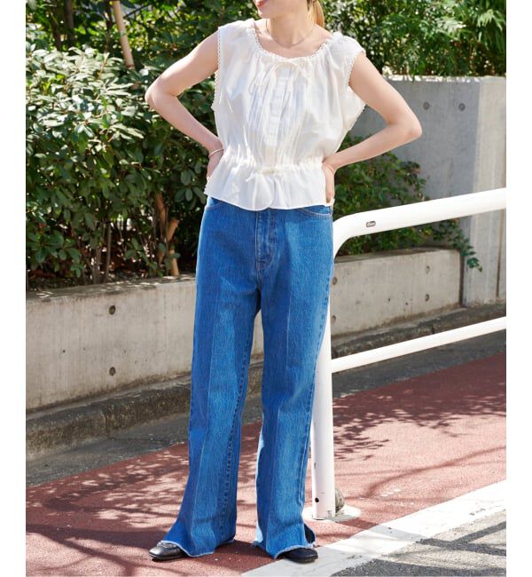 OUTDOOR PRODUCTS Usual Things「≪予約≫ピンタックレースノースリブラウス」|シャツ・ブラウス|