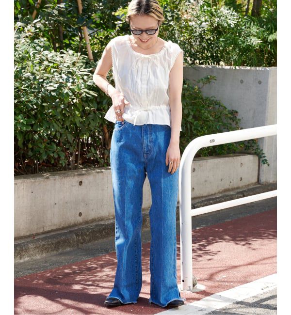 OUTDOOR PRODUCTS Usual Things「≪予約≫ピンタックレースノースリブラウス」|シャツ・ブラウス|