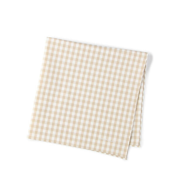 TOMORROWLAND GOODS「TOMORROWLAND コットン ギンガムチェックハンカチ」|ハンカチ|44 ベージュ系