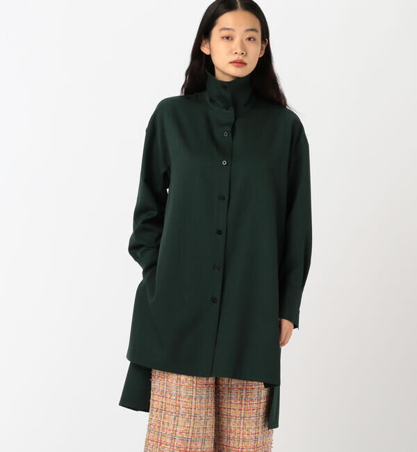 CABaN「 ウールツイル ハイネックロングシャツ」|シャツ・ブラウス|