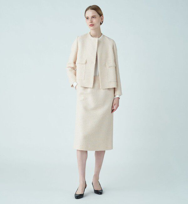 Ballsey「ミックスヤーンツイード Iラインスカート」|タイト|