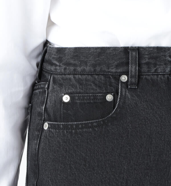 MACPHEE「コットンブラックデニム ブーツカットパンツ」|デニム|