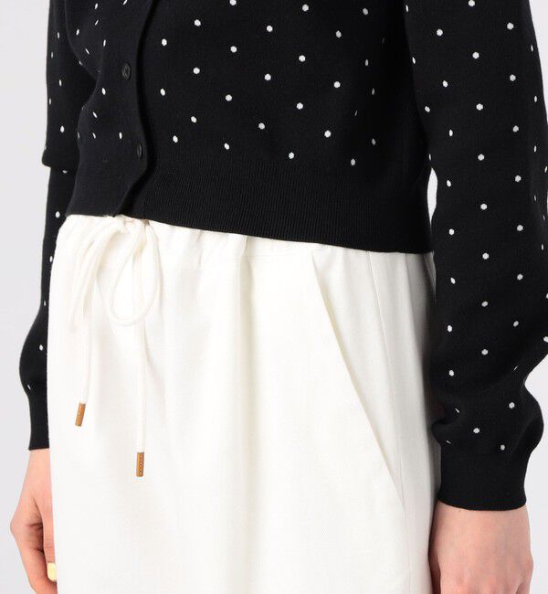 CABaN「コットンカシミヤ ドットジャカードクルーネックカーディガン」|カーディガン|