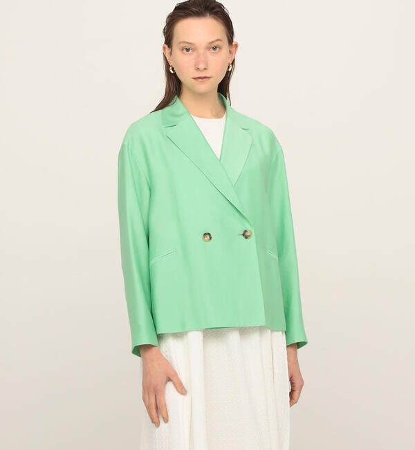 Ballsey「コットンドビーツイル ダブルブレストジャケット」|テーラードジャケット|53 グリーン