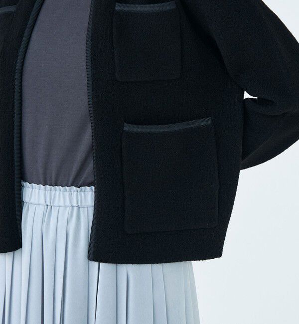 Ballsey「ウールナイロンブークレー フロントオープンカーディガン」|カーディガン|