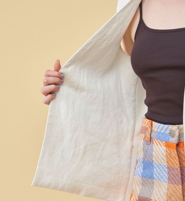 DES PRES「リネンファブリックコンビ ショートジレ」|ベスト・ジレ|