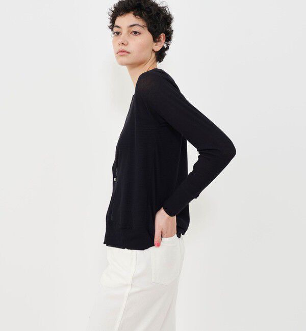 GALERIE VIE「ガーゼフライスジャージー クルーネックカーディガン」|カーディガン|