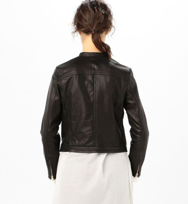 TOMORROWLAND collection「ラムレザー ジップアップブルゾン」|ライダースジャケット|