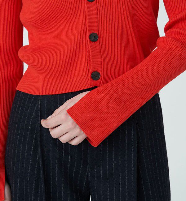 MACPHEE「コットンリブ Vネックカーディガン」|カーディガン|