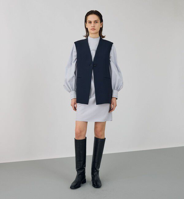 DES PRES「ライトダブルクロス ノーカラージレ」|ベスト・ジレ|