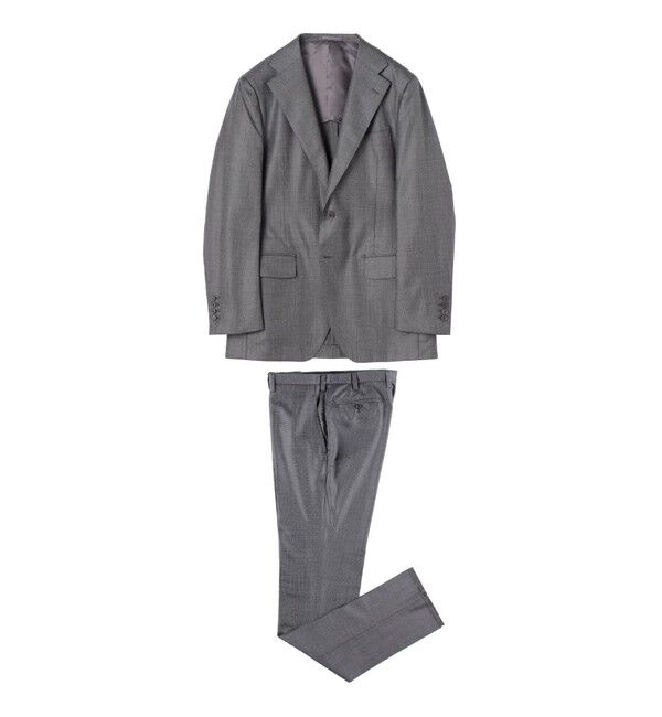 TOMORROWLAND MENS「ウールシルク ピンヘッド シングルブレステッド2Bスーツ Delfino」|スーツ|17 チャコールグレー