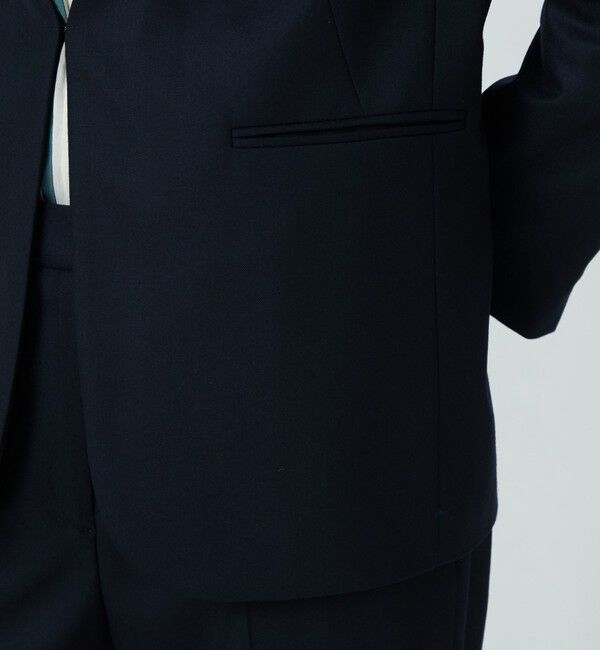 TOMORROWLAND collection「スーパーファインサキソニー ノーカラーフロントホックジャケット」|ノーカラージャケット|